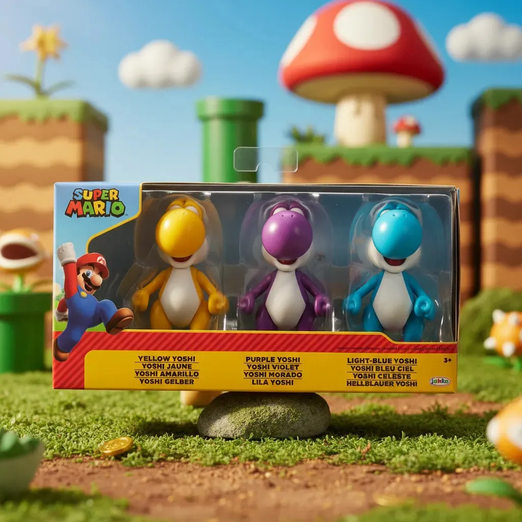 Nintendo Yoshi - Paquete De 3 Figuras De Acción Auténtica
