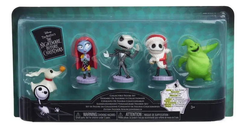 Disney Tim Burton El Extraño Mundo De Jack Set 5 Figuras Coleccionables Brilla En La Oscuridad