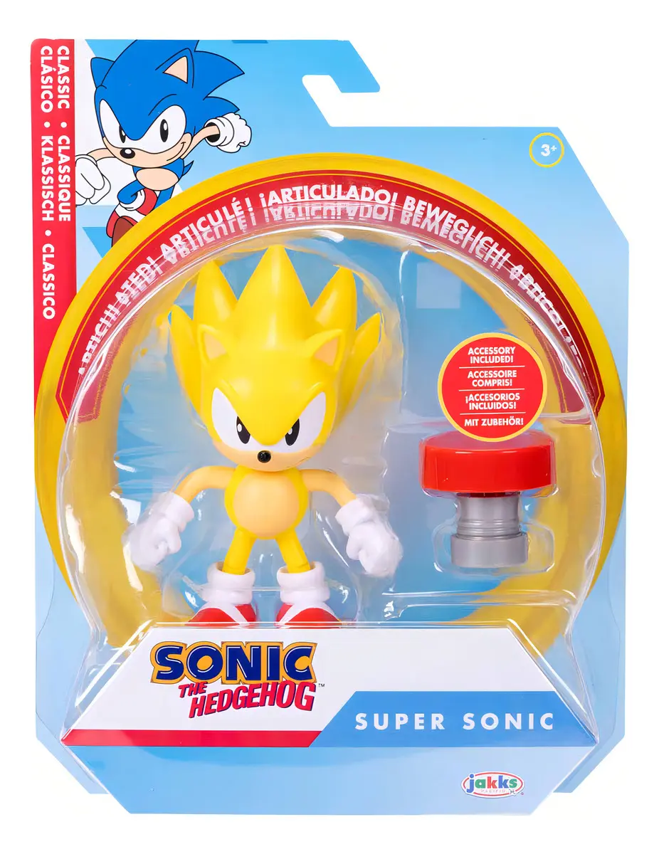 Sonic The Hedgehog Figura Super Sonic De 4 Pulgadas Wave 15