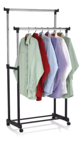 Closet Organizador Tubo Ruedas 2 Niveles Ajustable