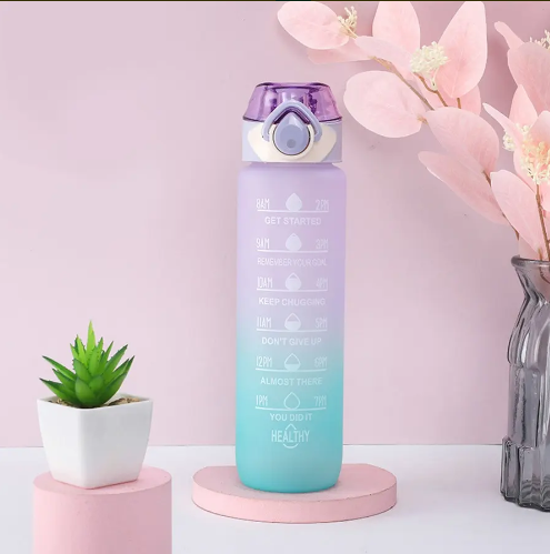 Botella De Agua, Reutilizable, Translúcida, Mate para personalizar Morada