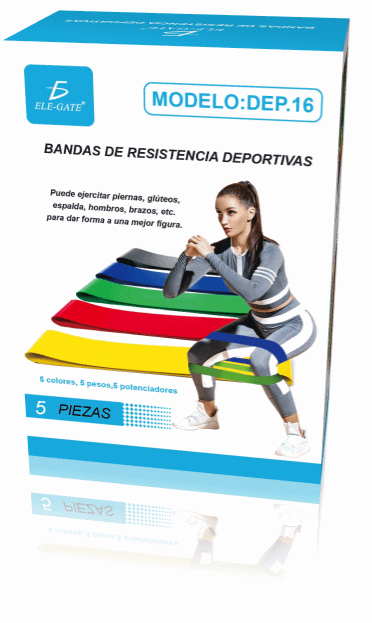 Kit 5 Bandas Ligas Latex De Resistencia Varios Niveles Piernas Ejercicio Yoga Pilates Crossfit Fisioterapia Colores Ele-Gate